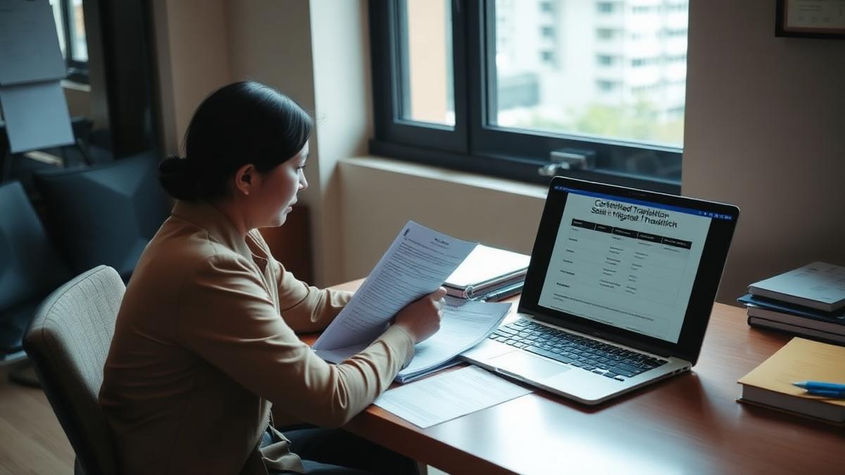 ผู้สมัคร Skilled Migration ตรวจเอกสารแปลรับรองพร้อมเช็กลิสต์บนโน้ตบุ๊ก