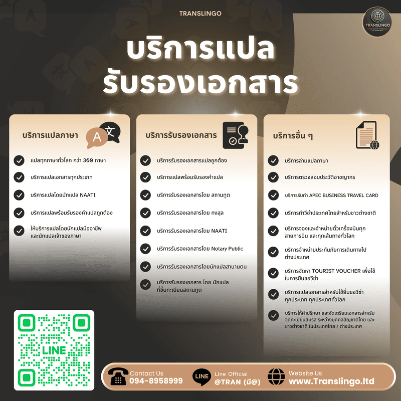 3 ระดับการรับรองคำแปล: รับรองบริษัท / นักแปลขึ้นทะเบียน / Sworn